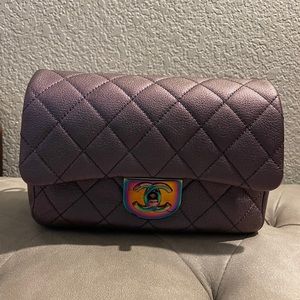 ✨✨Last Chance!✨✨Chanel iridescent purple double carry